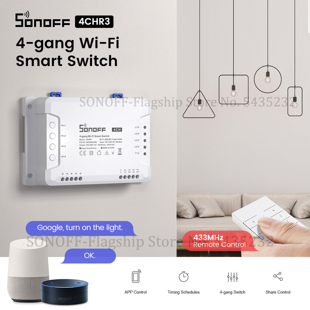 Itead SONOFF 4CH R3 Wifi Draht – Home Automation Technology Bewertung und Preis